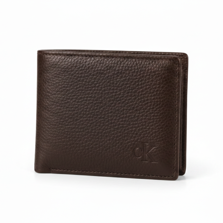 Premium Brown Pebbled Leather Men's Bifold Wallet – Slim & Functional Design