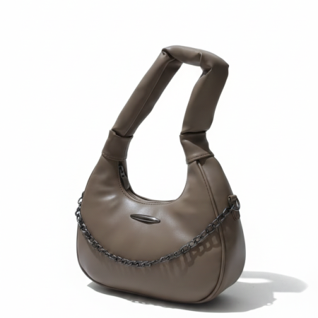 Women Premium Coffee Brown Satchel with Triple Zipper Compartments.