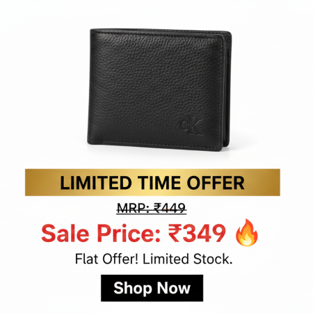 Premium Black Pebbled Leather Bifold Wallet – Elegant & Minimalist Design
